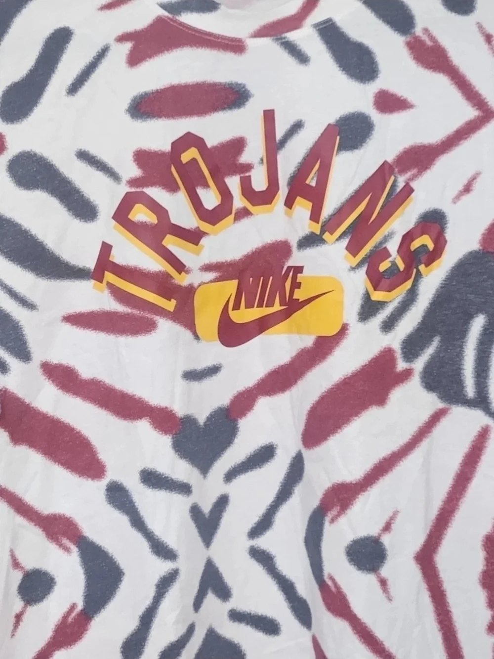 Nike USC Trojans Tie-Dye Shirt Medium White Red Blue Officially Licensed